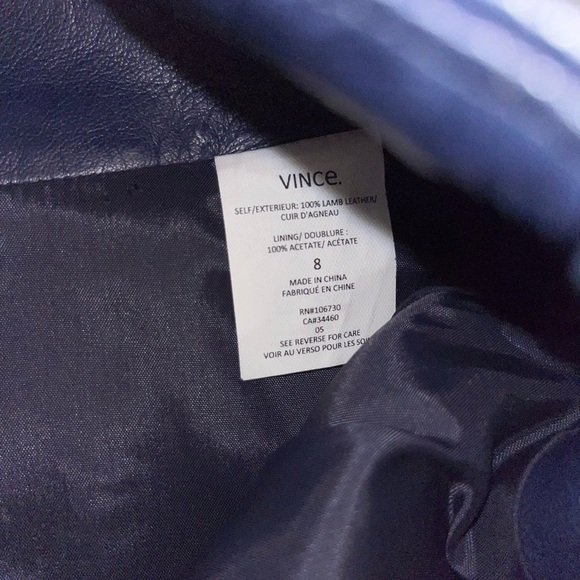 Vince. Navy lamb leather mini skirt women’s size 8 - Picture 4 of 6